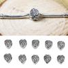 10 Stück Clipverschluss Perlen Antik Silber Armband Rutschfeste Positionierungsclip Schnallenperlen DIY Handgemacht J