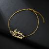 Atoztide Custom Double Heart Name Bracelet Thick Chain for Women Stainless Steel Jewelry Bangle Personalized Birthday Gift 