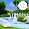 Set aus 6 Gänsefiguren Gartendekoration Handgefertigtes Harz Für Regaldekoration Miniaturlandschaft