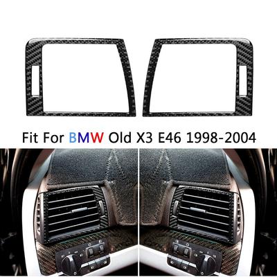 Für BMW 3er E46 1998-2004 Kohlefaser Innenraum Luftausströmer Zierabdeckung Armaturenbrett Aufkleber E46 Innenraumverkleidung