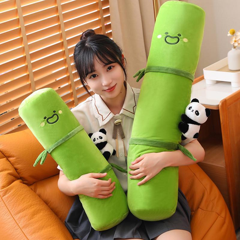 Long Bamboo Panda Pillow  Soft Plush Toy For Girls Bed  Stuffed Animal Doll