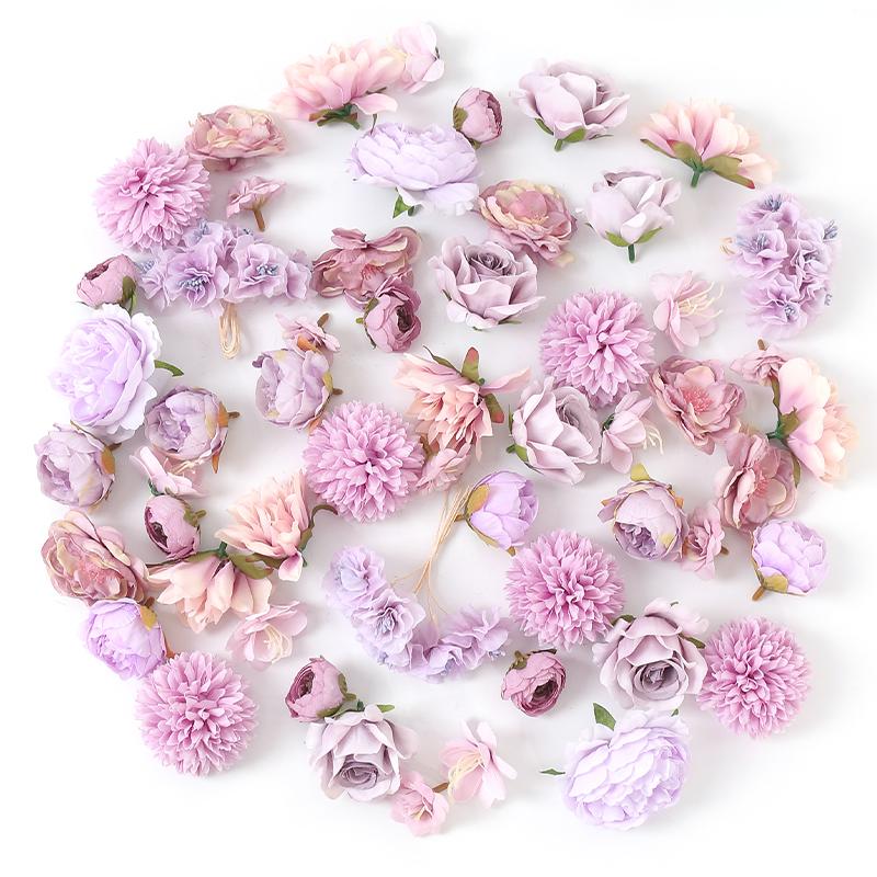Mixed Artificial Rose Flowers Heads Fake Flower for Home Hoom Decor Garden Wedding Decoration DIY Craft Garland Gifts Accessory