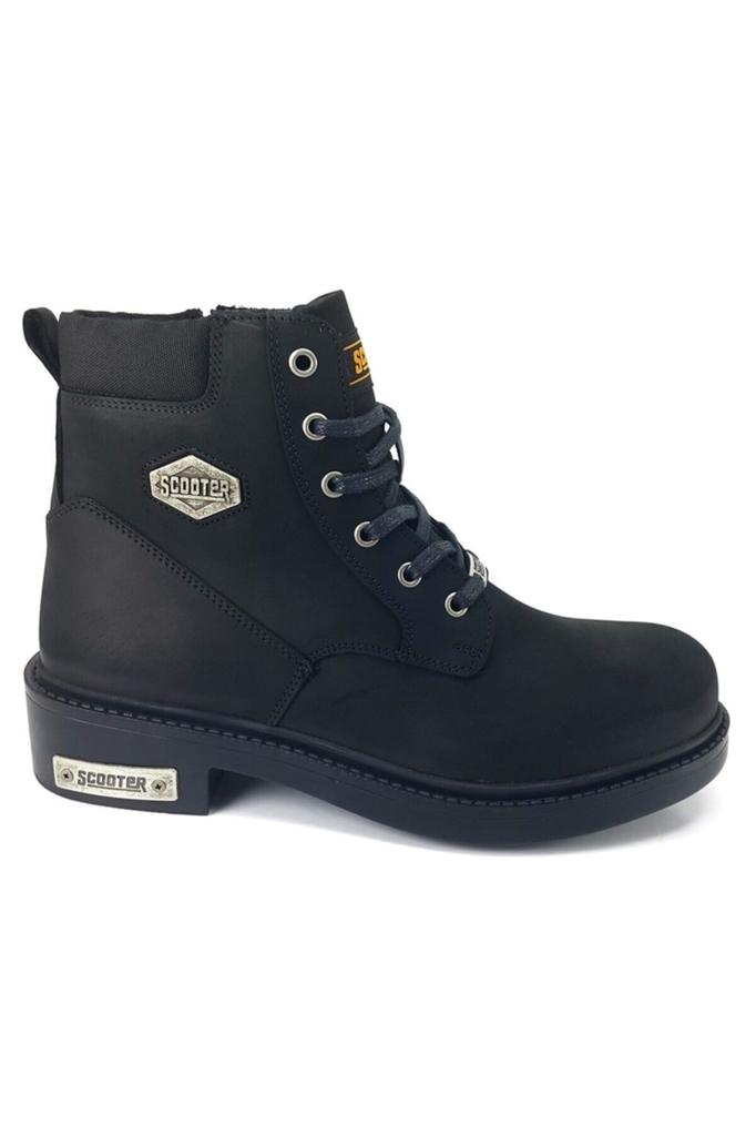 Men's Fashion Genuine Leather Flat Heeled Boots Bootie Casual Boots Black Nubuck Shoes