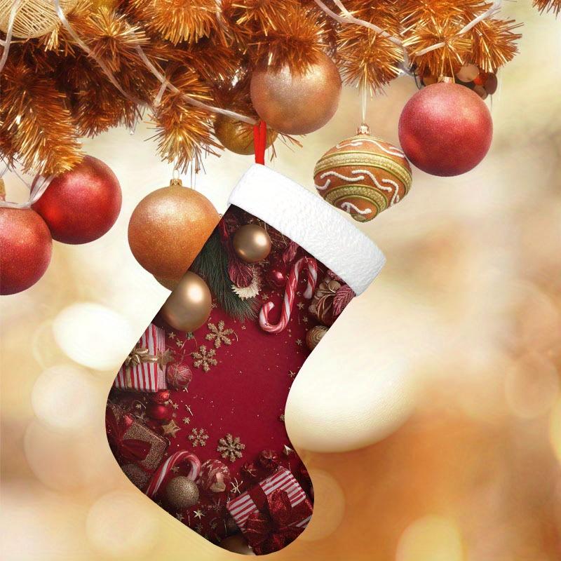 Christmas decoration fireplace hanging stocking1pc Traditional Santa Claus Stocking Ornament - Christmas & Win
