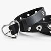 Heart Shaped Buckle Belt PU Leather Freely Adjustable Hollow Decorative Waist Belt for Daily Wear Black Free Size