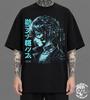 Cyberpunk Anime Girl T-Shirt, Japanese Techwear Tee, Futuristic Sci-Fi Graphic Shirt, Cyber Neon Streetwear, Otaku Apparel Gift