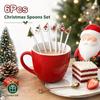 Snowman Coffee Spoon Set Festive Cake Spoons New Christmas Cutlery Set  Holiday Decoration