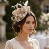 Lightweight Bow Feather Fascinator Headband Satin Tea Party Hair Hoop Heart Hairband  Cosplay