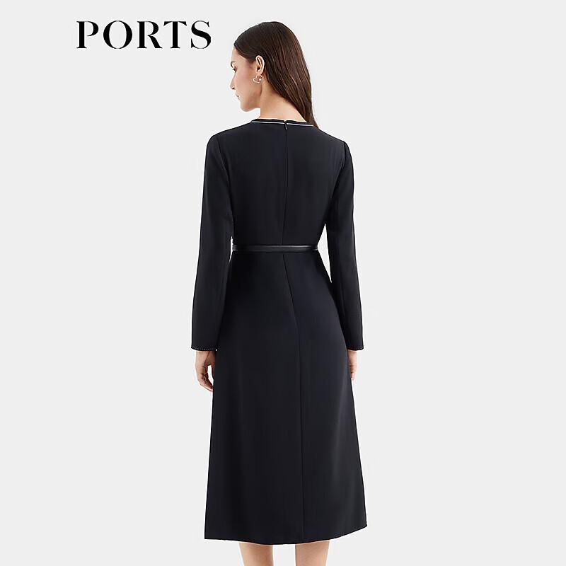 PORTS Women's Stitch-Trim Belted Dress ALQ9D035WWP063