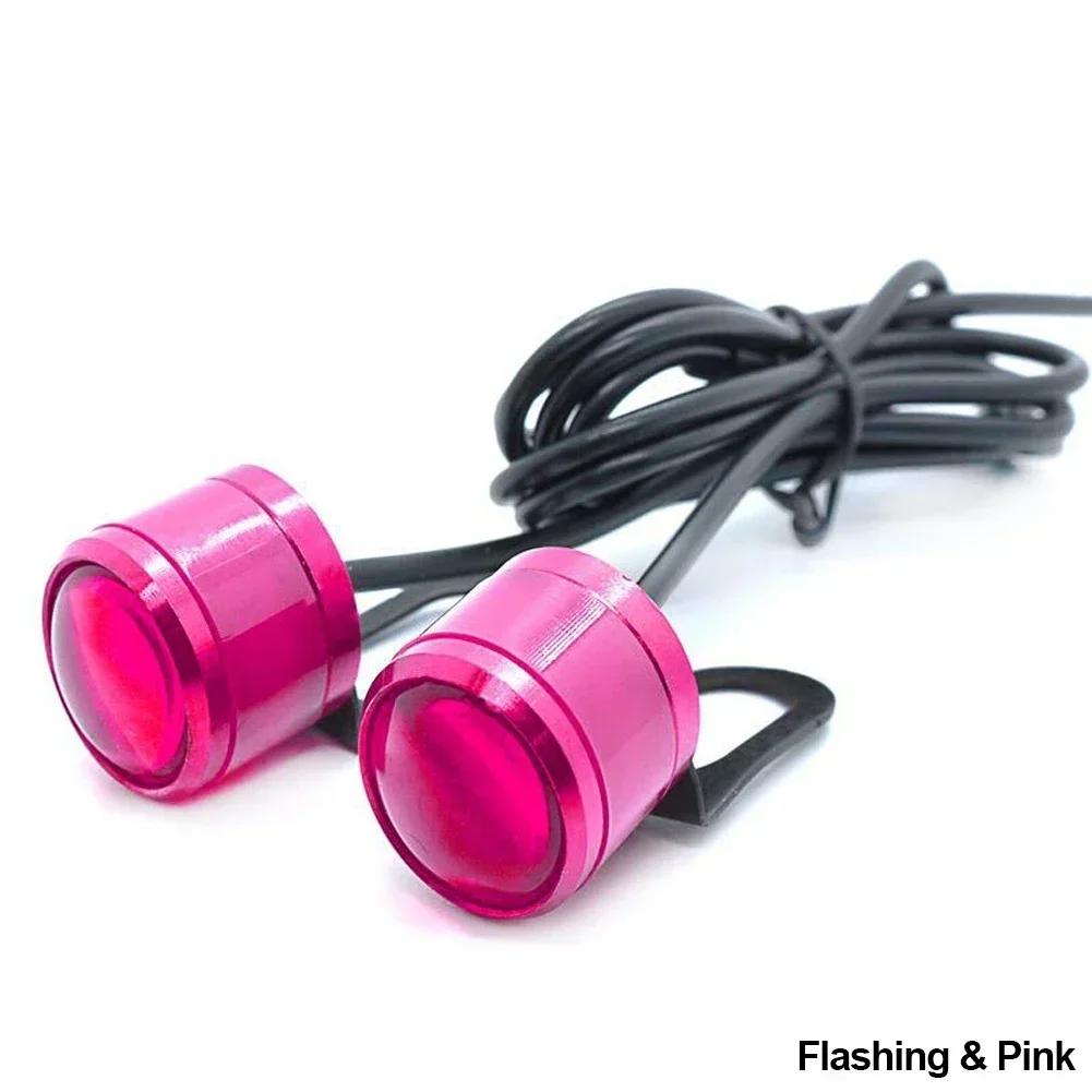 2 Stück LED 12V Tagfahrlicht Motorradzubehör Motorrad Strobe Fahrleuchten Super Helles Adlerauge Nebelscheinwerfer Scheinwerfer
