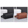 Men Leather Travel Business Shaving Cosmetic Bag Portable Toiletry Bag Large Capacity Organizer Handheld Toiletry Kits