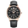 LIGE Men Business Quartz Watch Leather Strap Calendar Waterproof Minimalist Wristwatch