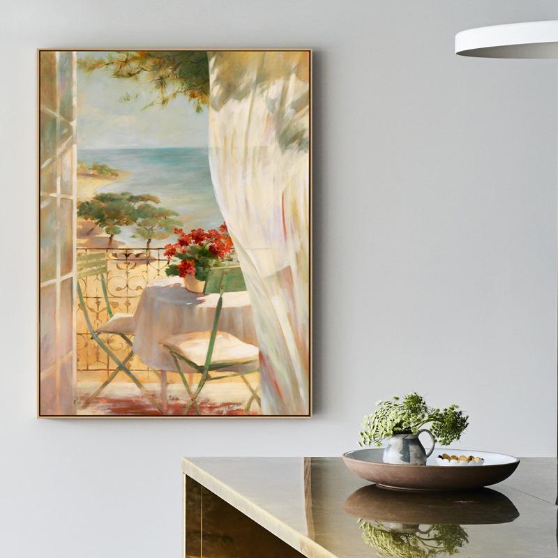 Nordic Tropische Landschaft Wand Poster Meer Balkon Leinwand Druck Moderne Wand Kunst Ästhetik Zimmer Home Decor Innen Malerei