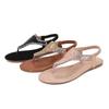 Large Size Hollow Flat Bottom Rhinestone Sandals Bohemian Comfort Women's Shoes Summer 187-2