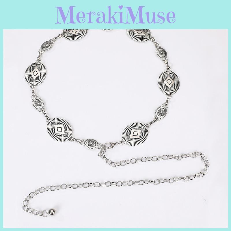 Ladies Metal Waist Chain With Retro Carved Buckle For Everyday Fashion