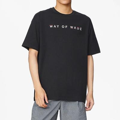 Li Ning Wade Collection T Shirts Unisex Black Crew Neck Moderate Straight Fit AHSS437-1