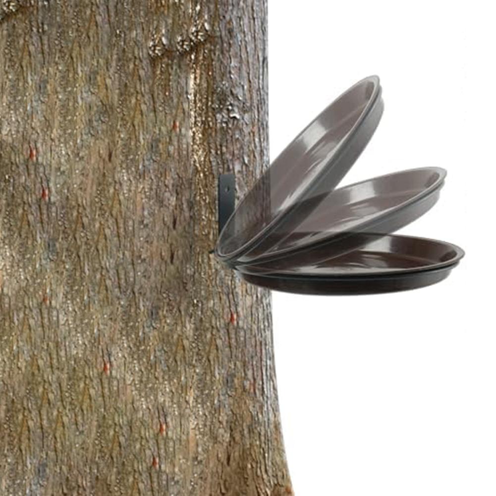 Weather Resistant 3 Pack Tree Mounted Bird Feeder and Bath with Foldable Space Saving Design for Outdoor Garden