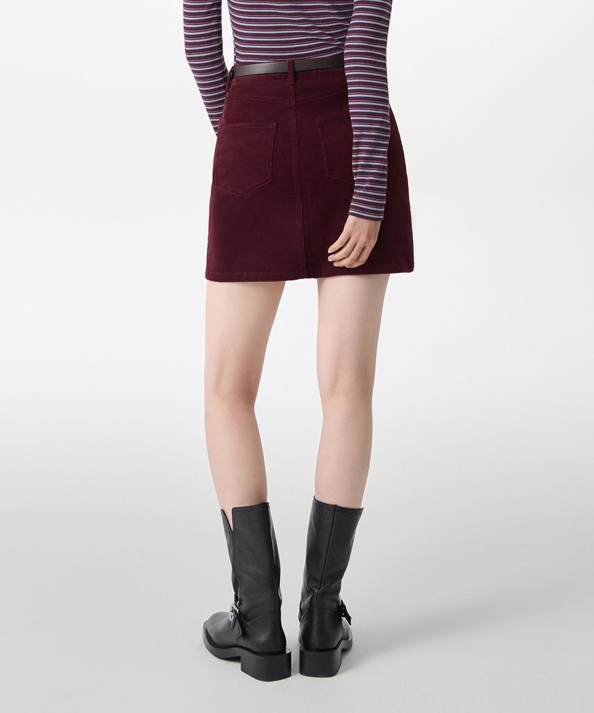 Musinsa Standard Woman Women'S Corduroy Mini Skirt [Burgundy]
