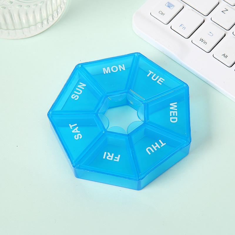 7 Days Pill Storage Box Mini Travel Portable Medicine Dispenser Multifunction Plastic Seven Compartment Sealer Box