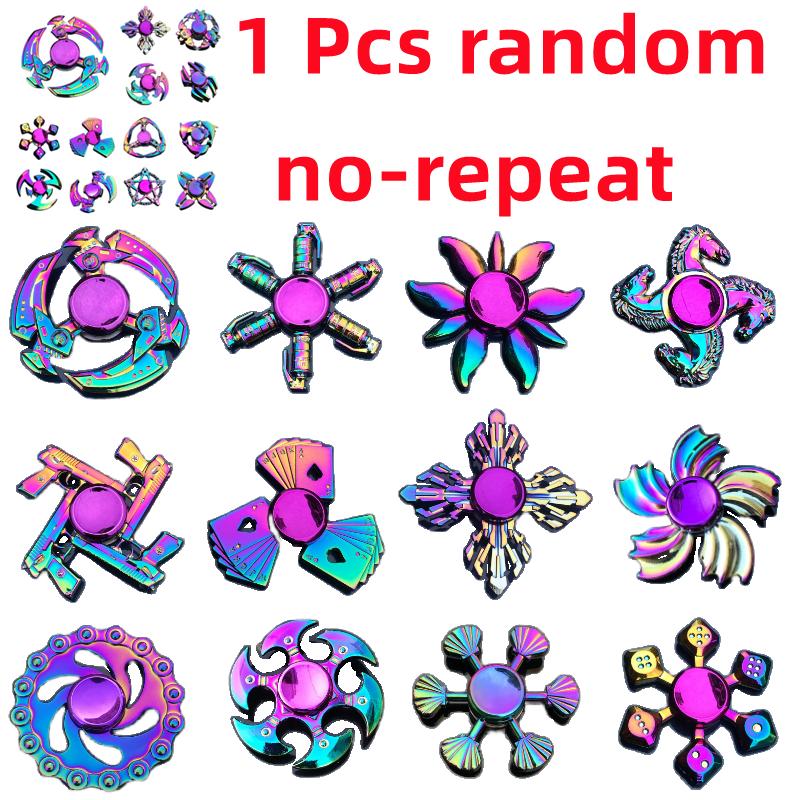 Metalen Regenboog Fidget Spinner Kleurverloop Stille Lagering EDC Hand Spinner Vingertop Gyro Anti-Angst Kerst Kinderen Volwassen Speelgoed