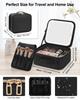 Professional LED Mirror Makeup Case Portable Cosmetic Bag with Adjustable Dividers