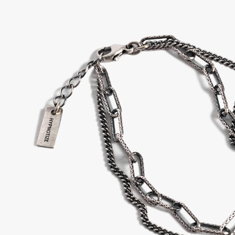 HYPNOTIZE SILVER MIX CHAIN BRACELET_VER. 04