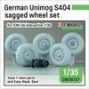 Diff Model 1/35 Scale Modern German Unimog S404 Weight-Deforming Tire Set (for AK Interactive/ICM) Plastic Model Kit Parts DW35157