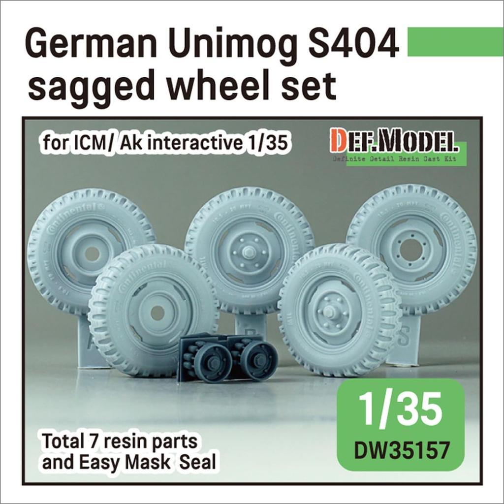 Diff Model 1/35 Scale Modern German Unimog S404 Weight-Deforming Tire Set (for AK Interactive/ICM) Plastic Model Kit Parts DW35157