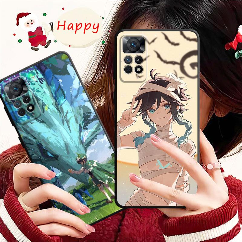Genshin Impact Kamisato Ayaka Xiao Case For Xiaomi Redmi Note 12 11t 11s 11 10 8 Pro 9 9s 9t 8t For Mi 10 8 9a 9c 10c 12c K40