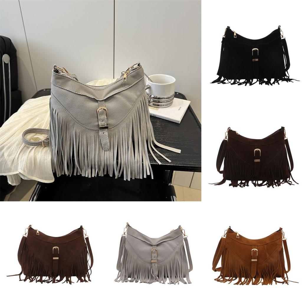 Bohemian Fringe Bag For Women Small Shoulder Crossbody Ethnic Travel Purse