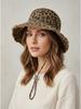 Women Leopard Print Bucket Hat Summer Sun Protection Wide Brim Retro Outdoor Daily Fashion