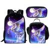 Klassisch Neuheit Harajuku Coole Katze Tier Pferd 3D Druck 3 Stück/Set Schüler Schultaschen Laptop Tagesrucksack Rucksack Lunchtasche Federmäppchen