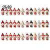 Festive Bunny Hanging Decor Christmas Wooden Ornament, 2D Flat Rabbit with Santa Cute Animal Tree Ornaments Hat, Holiday Pendant for Wreath Door, Home