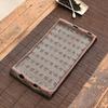 Vintage Coarse Clay Tea Tray - Aged Rock Mud Ceramic Tabletop Dry Brewing Board, Rectangular Kungfu Tea Set with Non-Slip Base