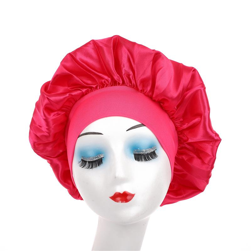 Leopard Print Satin Sleep Cap for Hair Care