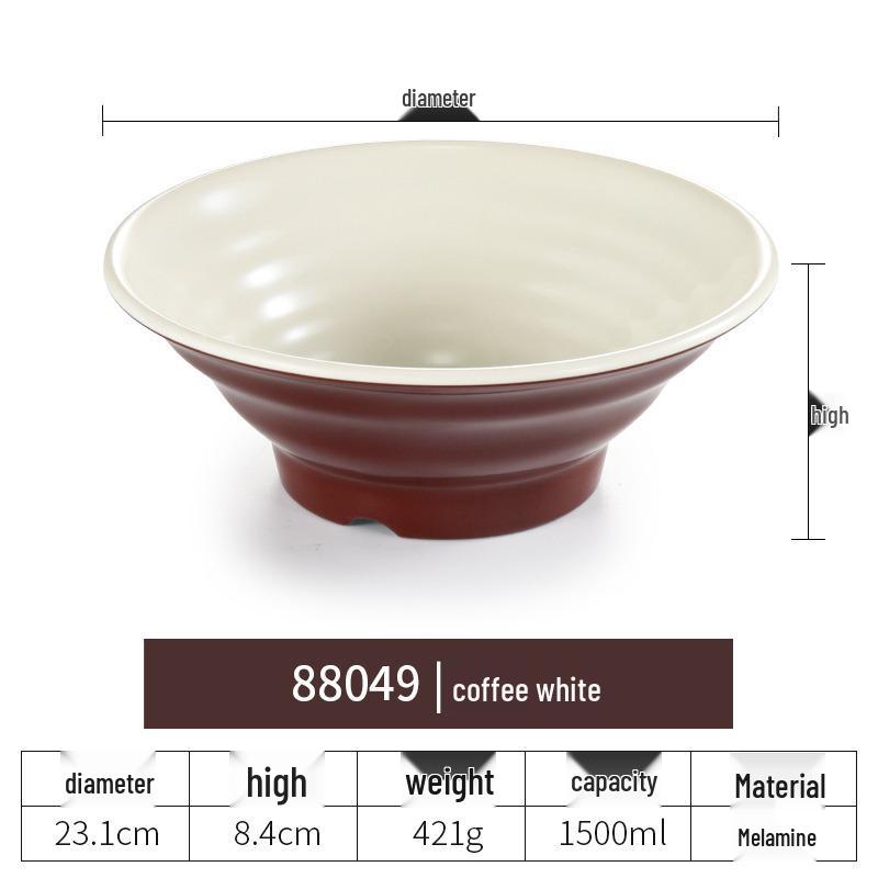 Net Celebrity Melamine Ramen Bowl: Two-Tone Creative Design, Large, Ideal for Mala Tang and Rice Noodles
