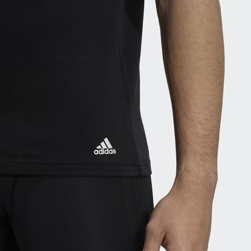 adidas Aktives Flex Baumwoll Rundhals-Shirt Herren Oberteile Schwarz GB1400