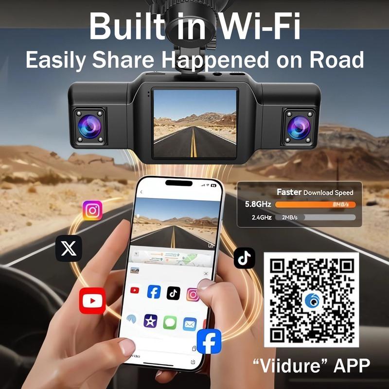 4-Channel 360 Degree Dash Cam For Cars WIFI APP Car DVR FHD 1920*1080P 4 Camera Lens Video Driver Recorder Rear View Camera