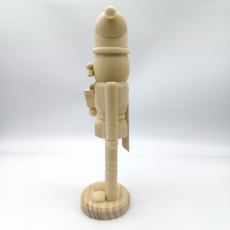 White Wood Nutcrackers Soldier, 25cm Traditional Christmas Decoration, Festival Tabletop Figurine