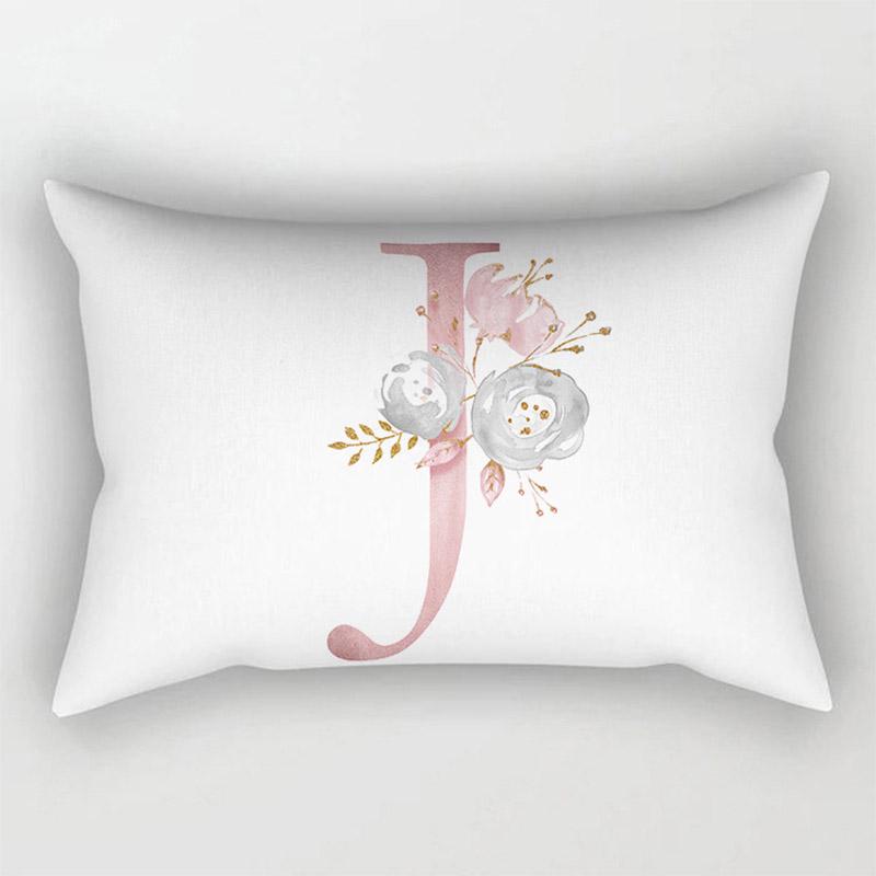 26 Letter Pillow Case Flowers Pillow Case Cushion Cover Fashion Pillow Cover Pillow Cover Pillow Case Home Decoration Jewelry Accessory