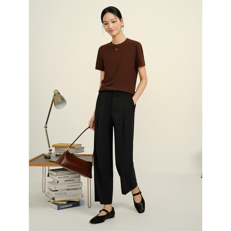 JUZUI Women's Basic Round Neck Short Sleeve T-Shirt
