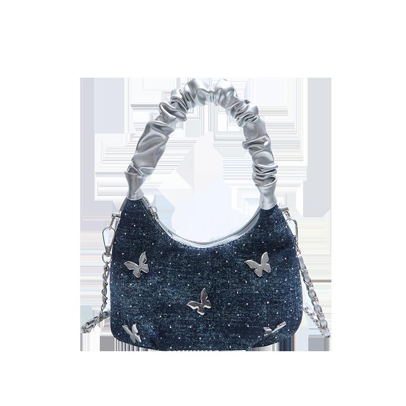 2025 Summer Denim Bow Handbag - Stylish Crossbody & Shoulder Bag