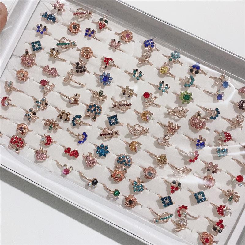 

10 шт. простое кольцо со стразами, подходящее женское кольцо на хвосте