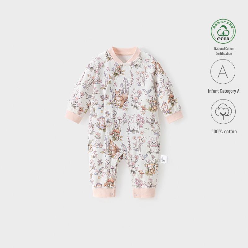 Spring & Autumn Baby Girl Jumpsuit - Pure Cotton Long Sleeve Romper 80cm