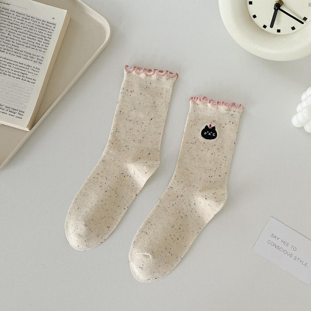 

Носки женские Wind Идеи пряжа грибок край милый мультфильм животное Mori College Wind женские хлопковые средние носки One Size