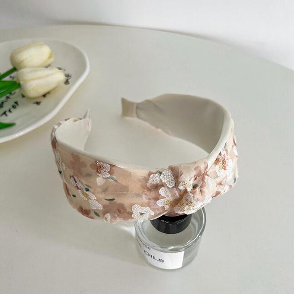 PROLY New Fashion Headband For Women Wide Side Flower Hairband Fresh Light Color Turban Girls Hair Accessories