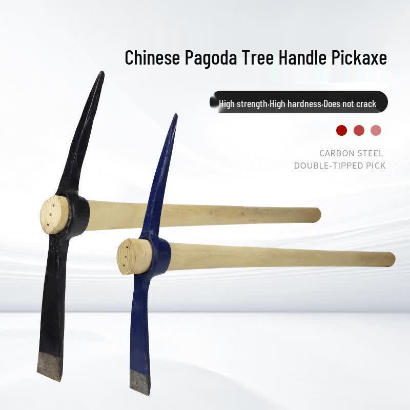 Heavy-Duty Forged Steel Pickaxe & Hoe
