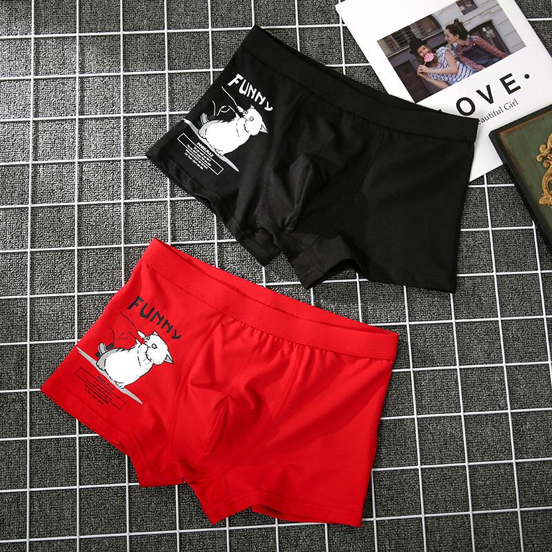 Men's Comfortable Cotton Crocodile Cartoon Print Boxer Briefs