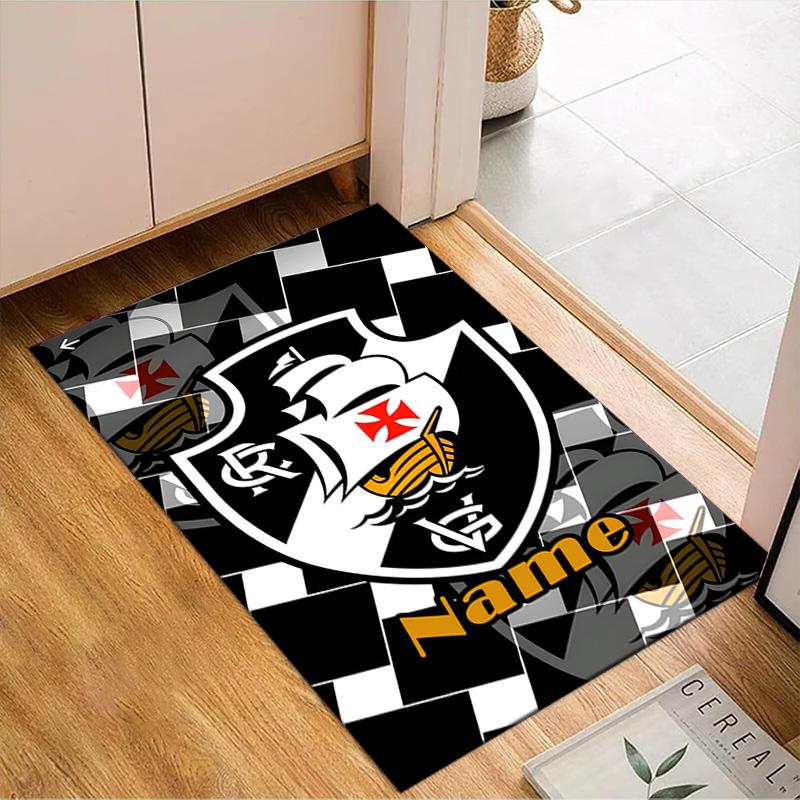 Custom Name Vasco da Gama Crest Rug Game Carpet, Floor Mat for Bedroom Living Room Entryway Rug, Home Decor Idea Gift for Christmas birthday