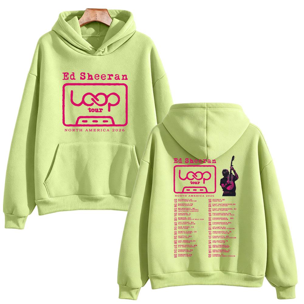 Ed Sheeran 2026 North America Tour Hoodies 2026 Loop Concert New Date Graphic Print Sweatshirt Unisex Long Sleeve Loose Pullover
